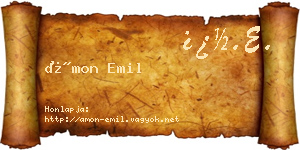 Ámon Emil névjegykártya